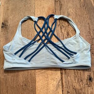 Lululemon Women's Light Blue Strappy Sports Bra